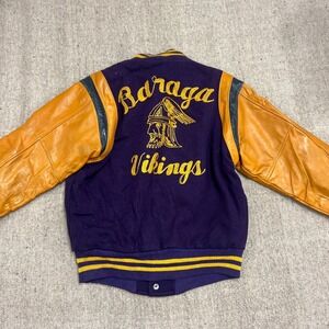 Vintage Ripon Award Varsity‎ Jacket Women's Medium Purple 1960s Chain Stitch